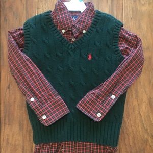 Ralph Lauren button down and sweater vest